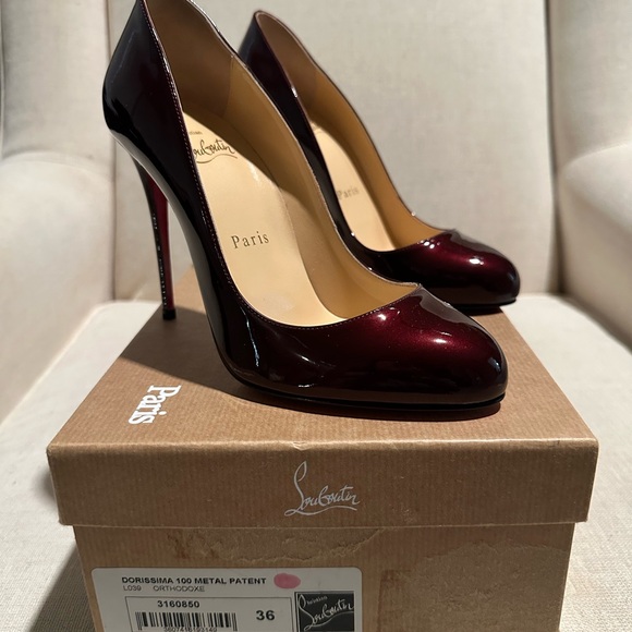 Christian Louboutin Shoes - Christian Louboutin Dark Red Patent Heels